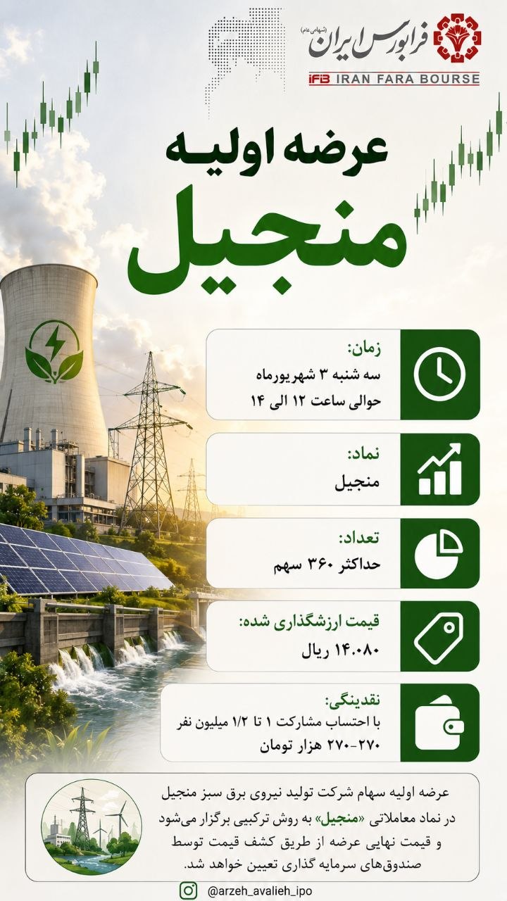 عرضه اولیه منجیل ۱۴۰۵؛ قیمت، سهمیه و زمان ثبت سفارش اعلام شد