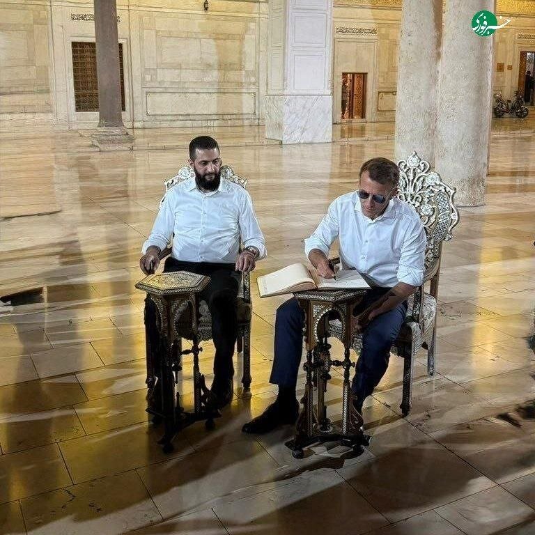 عکس | ماکرون و ابومحمد الجولانی در دمشق دیدار کردند